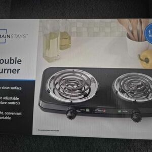 Mainstays Black Double Burner Cooktop